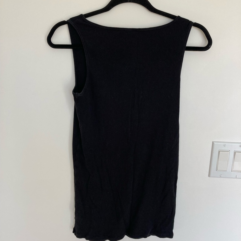 GAP Black Ribbed Henley Tank Top - Picture 4 of 4